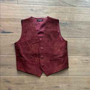 Women's Burgundy Leather Vest
